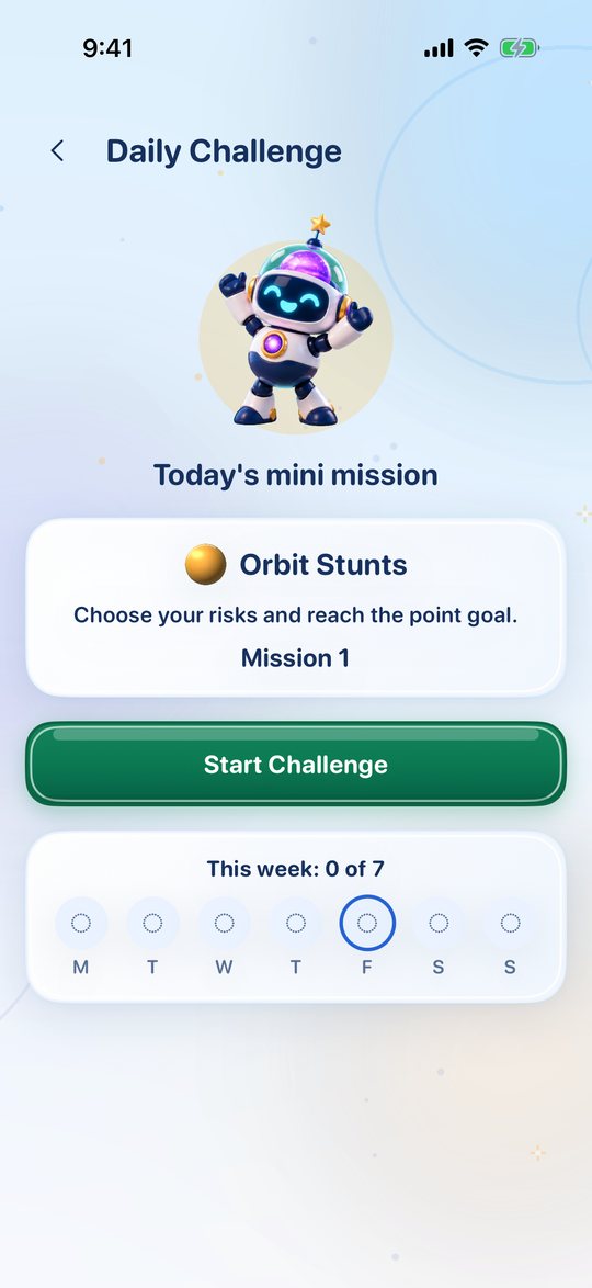 Daily Challenge with a weekly sticker card